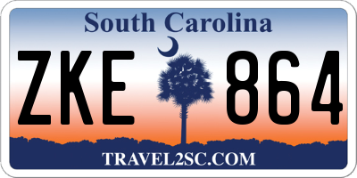 SC license plate ZKE864