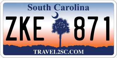 SC license plate ZKE871