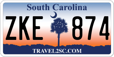 SC license plate ZKE874