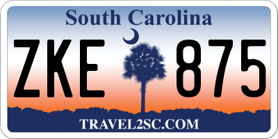 SC license plate ZKE875