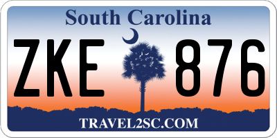 SC license plate ZKE876