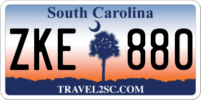 SC license plate ZKE880