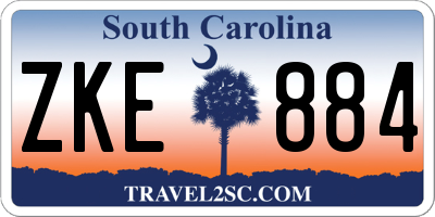 SC license plate ZKE884