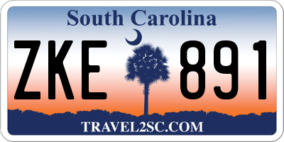 SC license plate ZKE891