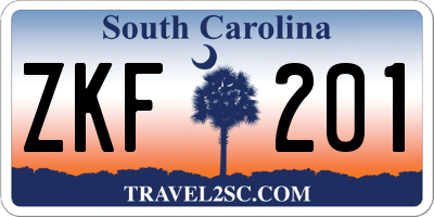 SC license plate ZKF201