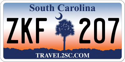 SC license plate ZKF207