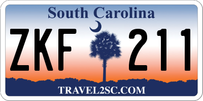 SC license plate ZKF211