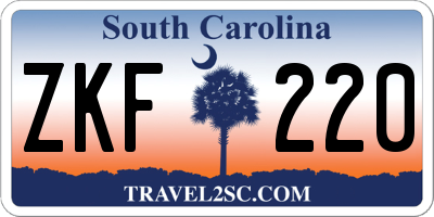 SC license plate ZKF220