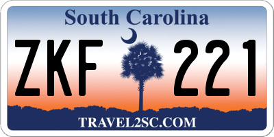 SC license plate ZKF221