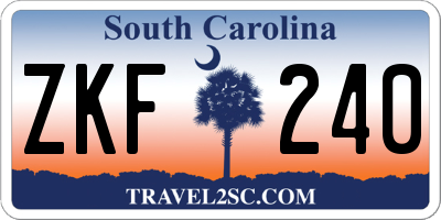 SC license plate ZKF240