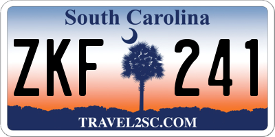 SC license plate ZKF241