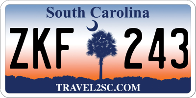 SC license plate ZKF243