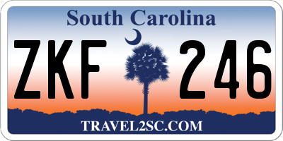SC license plate ZKF246