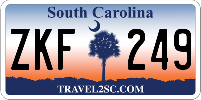 SC license plate ZKF249