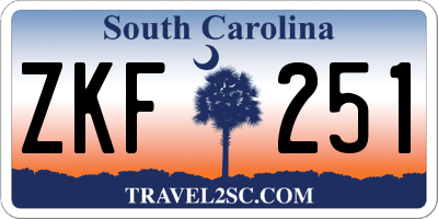SC license plate ZKF251
