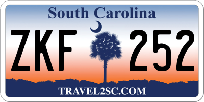 SC license plate ZKF252