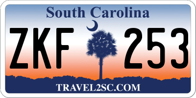 SC license plate ZKF253