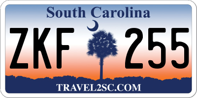 SC license plate ZKF255