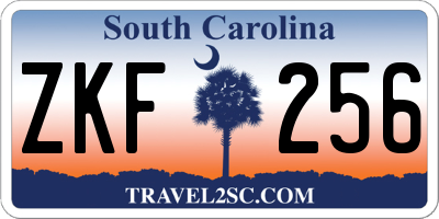 SC license plate ZKF256