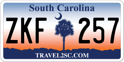 SC license plate ZKF257