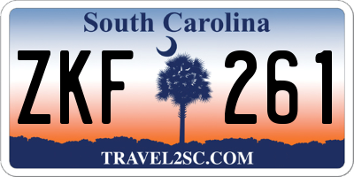SC license plate ZKF261