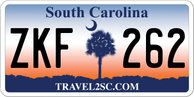 SC license plate ZKF262