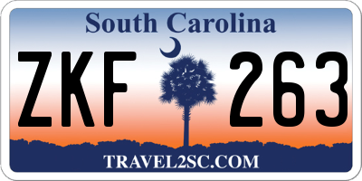 SC license plate ZKF263