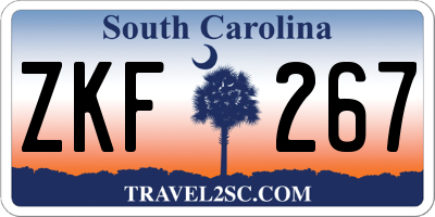 SC license plate ZKF267