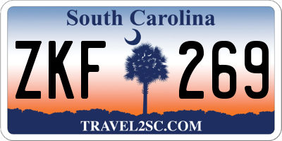 SC license plate ZKF269