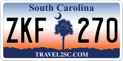 SC license plate ZKF270