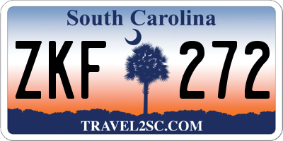 SC license plate ZKF272