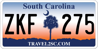SC license plate ZKF275