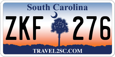 SC license plate ZKF276