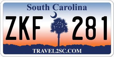 SC license plate ZKF281