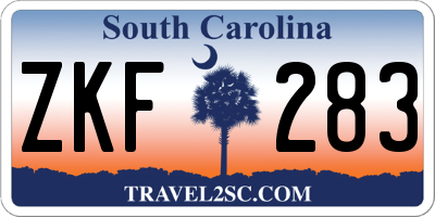 SC license plate ZKF283
