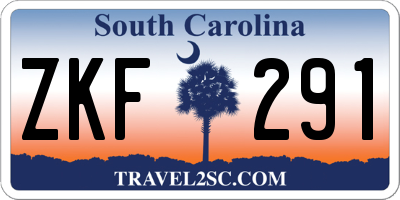 SC license plate ZKF291