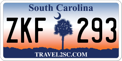 SC license plate ZKF293