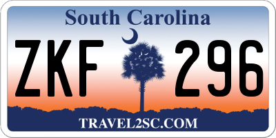SC license plate ZKF296