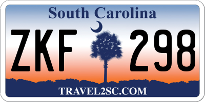 SC license plate ZKF298