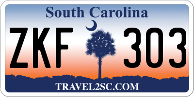 SC license plate ZKF303