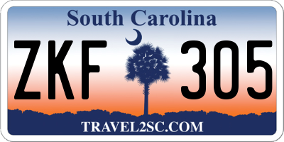 SC license plate ZKF305