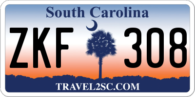 SC license plate ZKF308
