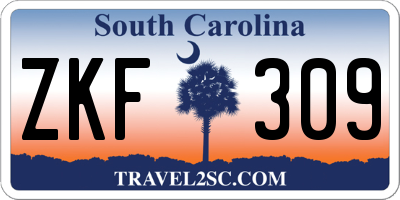 SC license plate ZKF309