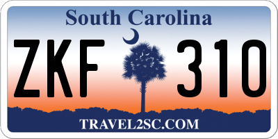 SC license plate ZKF310
