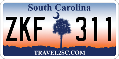 SC license plate ZKF311