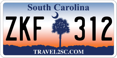 SC license plate ZKF312