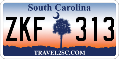 SC license plate ZKF313