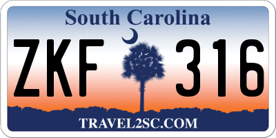 SC license plate ZKF316