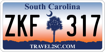 SC license plate ZKF317