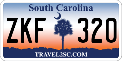 SC license plate ZKF320